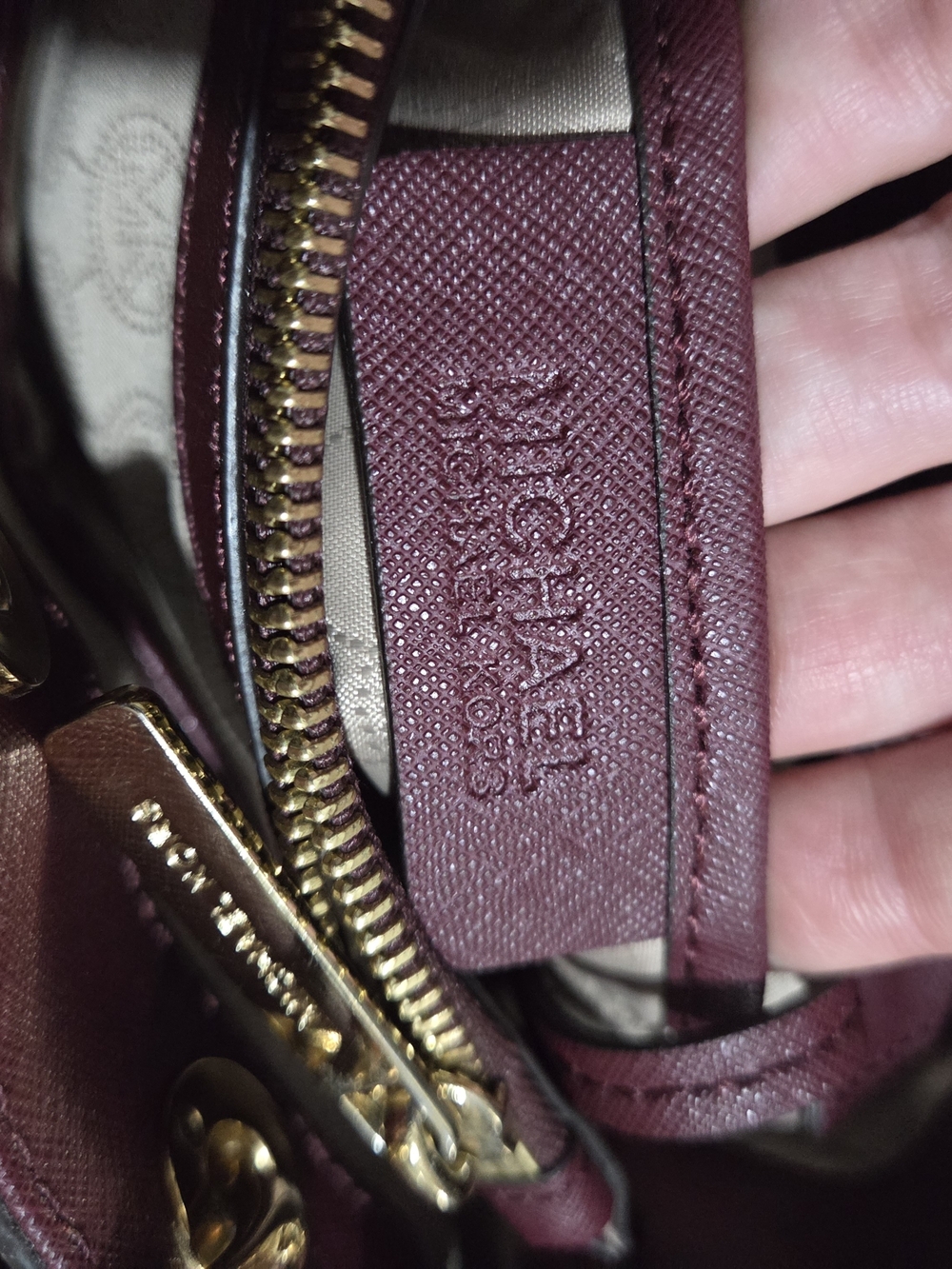 Michael Kors Cynthia Small Saffiano Leather Satchel Burgundy - Picture 10 of 10